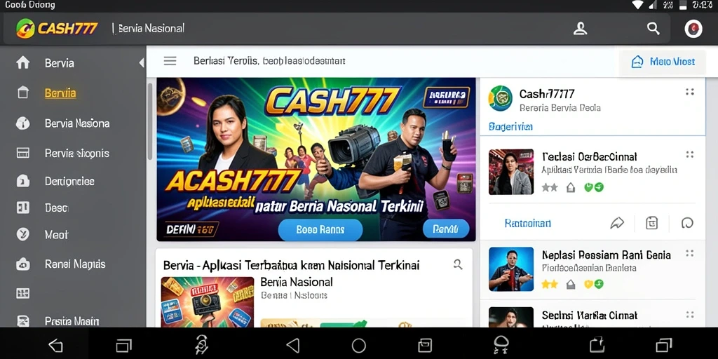 Tampilan antarmuka utama CASH777 yang menarik dan informatif.
