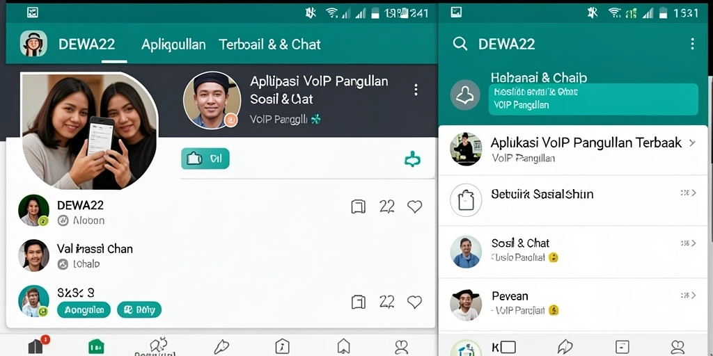 Antarmuka DEWA22 dengan fungsi VoIP Panggilan yang intuitif.
