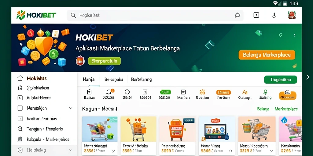 Tampilan antarmuka pengguna HOKIBET yang sederhana dan menarik.