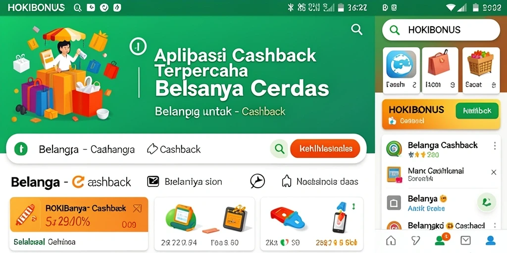 Antarmuka aplikasi HOKIBONUS dengan fitur Cashback yang mudah digunakan.