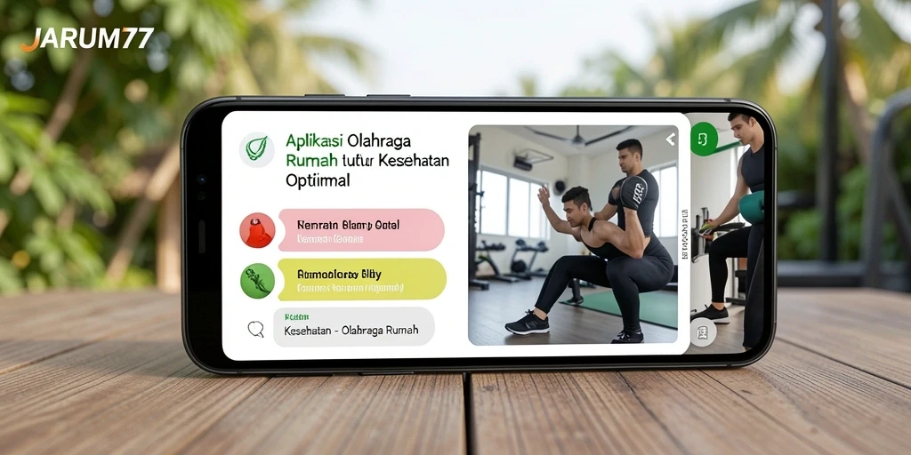 Antarmuka JARUM77 yang user-friendly untuk olahraga di rumah.