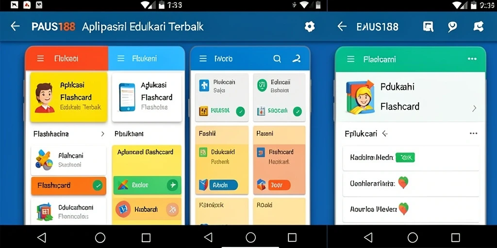 Screenshot utama PAUS188 dengan antarmuka Flashcard yang menarik.