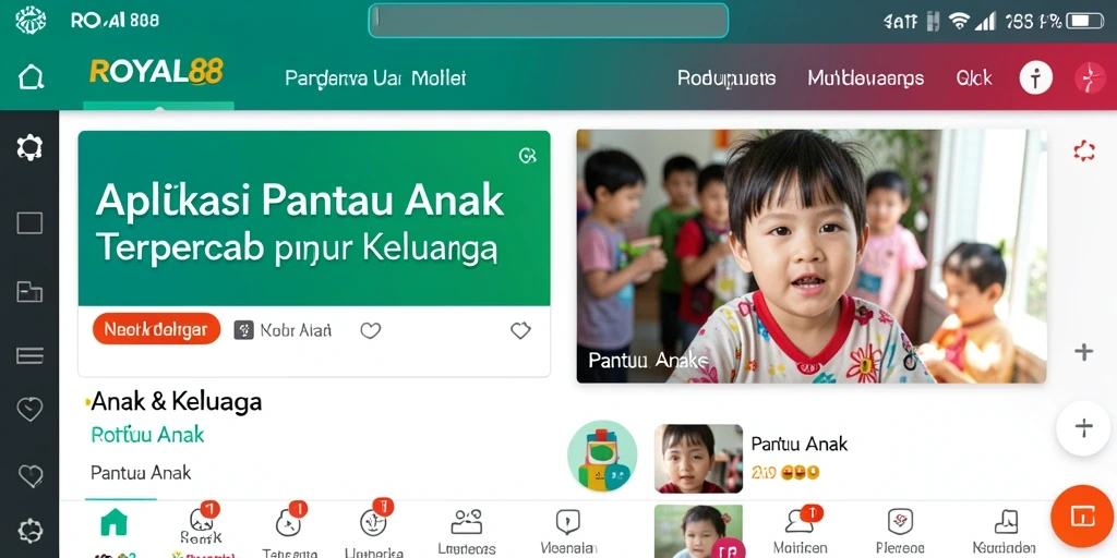 Tampilan antarmuka pengguna ROYAL88 yang memudahkan pemantauan aktivitas anak.