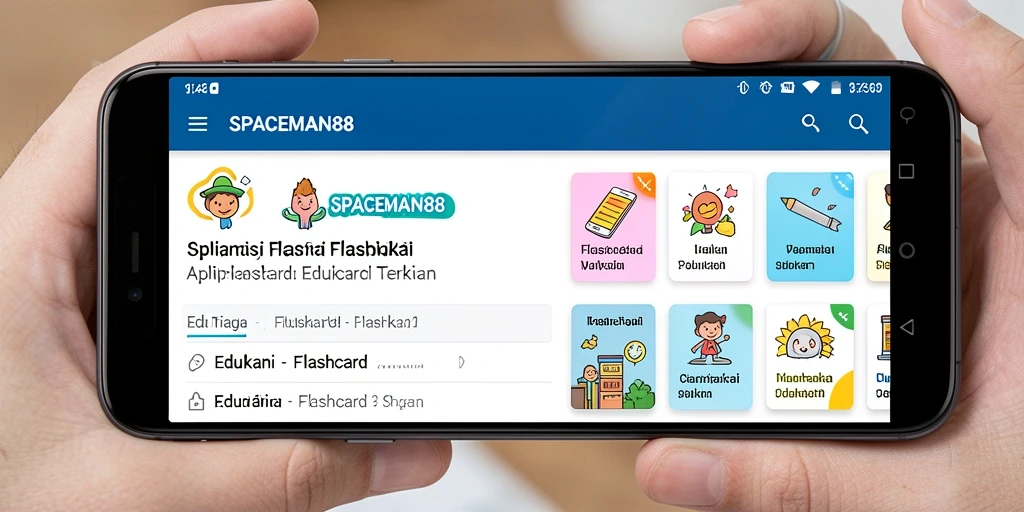 Antarmuka mudah digunakan dengan fitur flashcard yang interaktif.